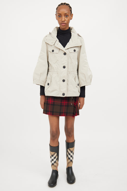 Burberry Beige Crop Rain Jacket