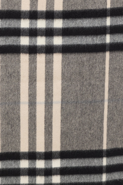 Burberry Black & Beige Cashmere Nova Check Fringe Scarf