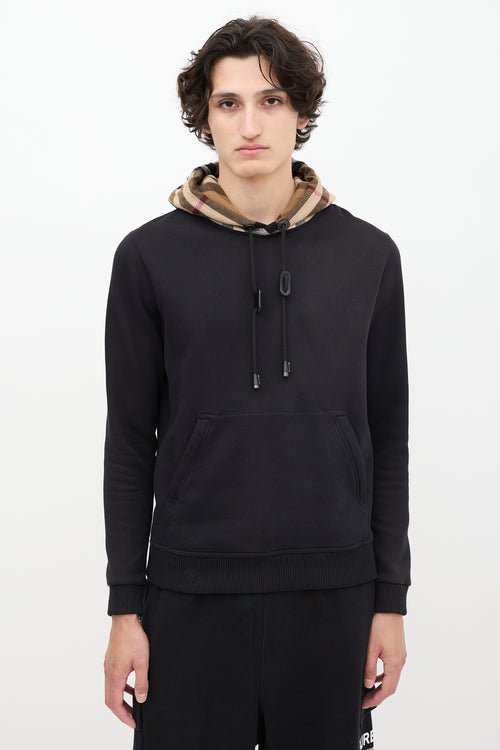 Burberry Black & Brown Nova Check Hoodie