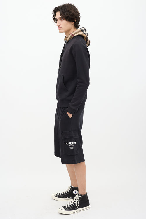 Burberry Black & Brown Nova Check Hoodie