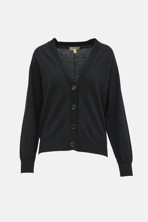 Burberry Wool Elbow Patch Cardigan