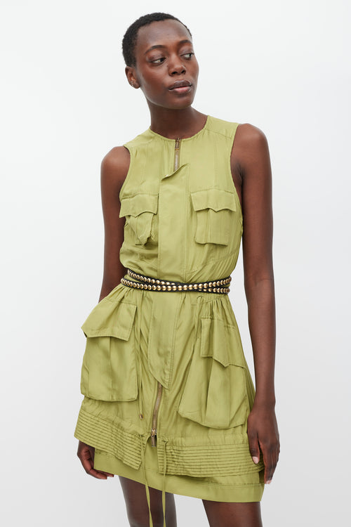 Burberry Black & Gold Studded Thin Belt