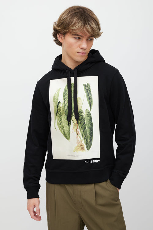 Burberry Black & Green Printed Satin Patch Hoodie