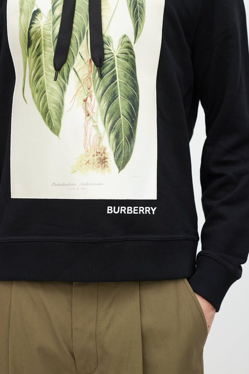Burberry Black & Green Printed Satin Patch Hoodie