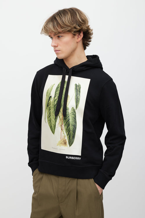 Burberry Black & Green Printed Satin Patch Hoodie