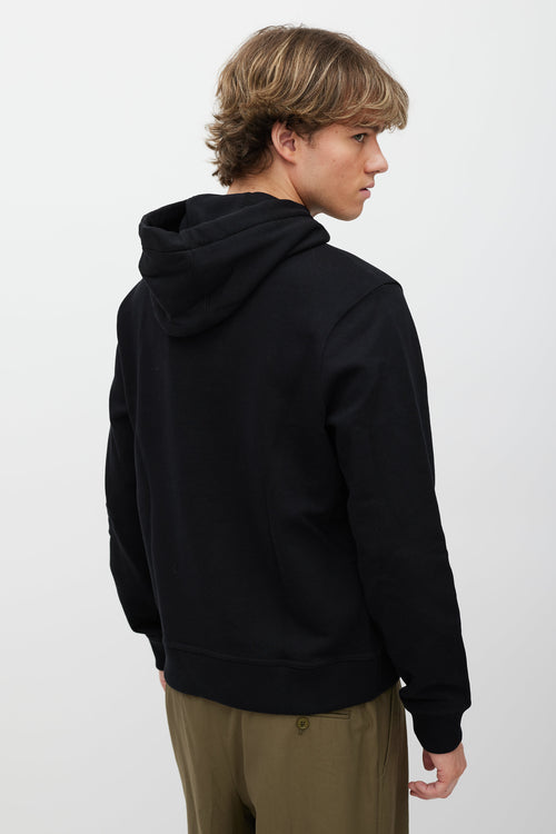 Burberry Black & Green Printed Satin Patch Hoodie