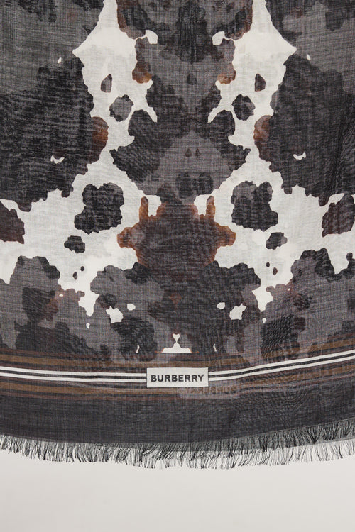 Burberry Silk Camo Printed Scarf