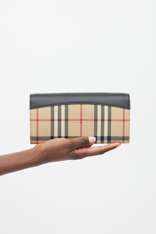 Burberry Black & Multicolour Nova Check Henley Wallet On Chain Bag