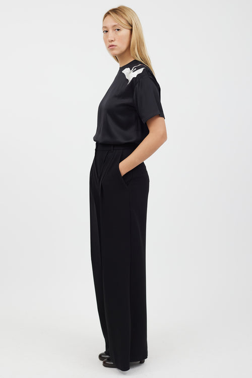 Burberry Black & Multicolour Silk Embroidered Shirt
