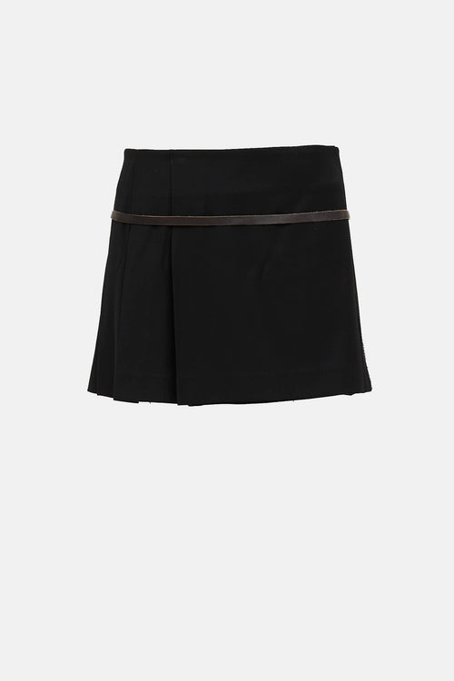 Burberry Pleated Belted Skirt
