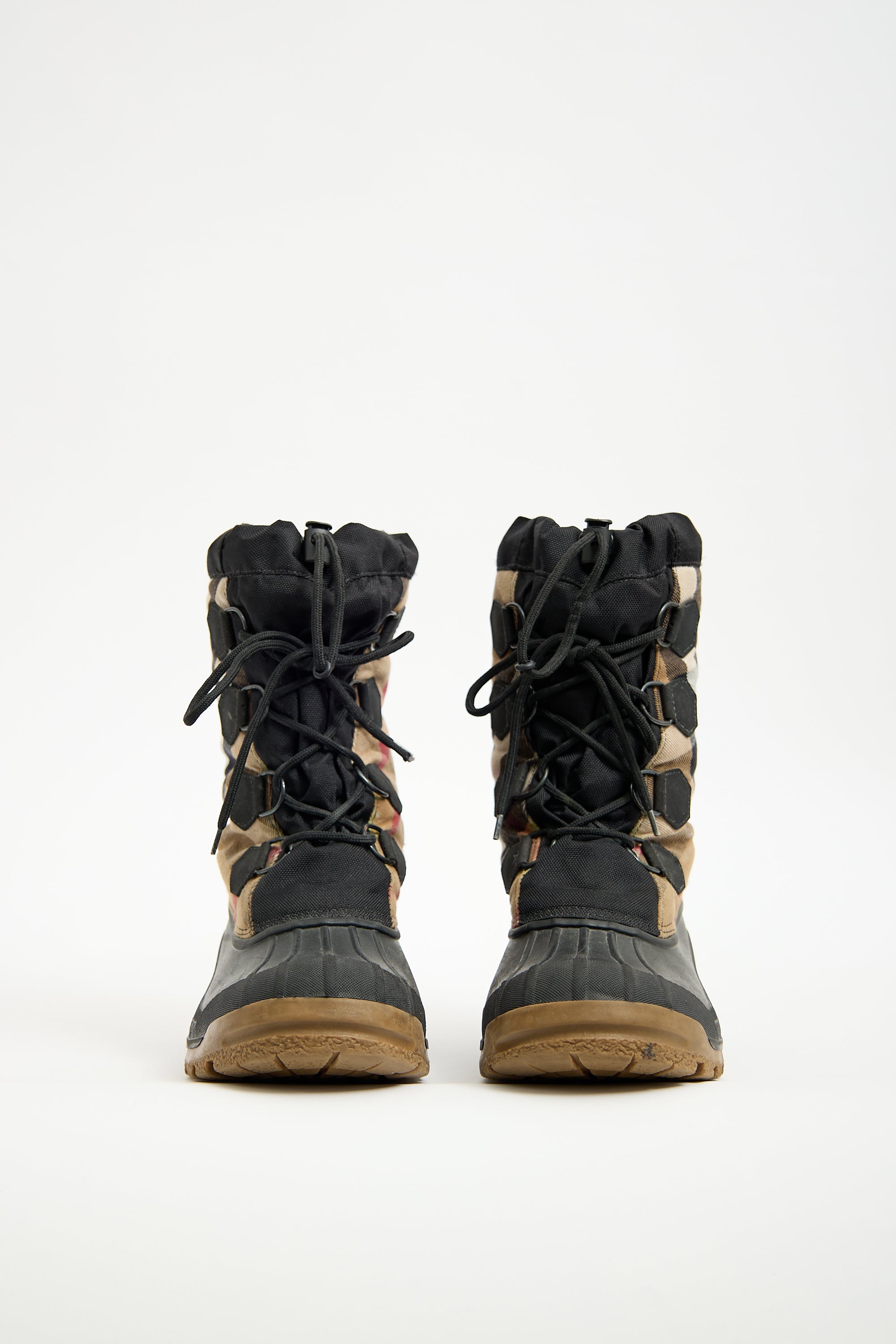 Burberry Black & Brown Nova Check Snow Boot