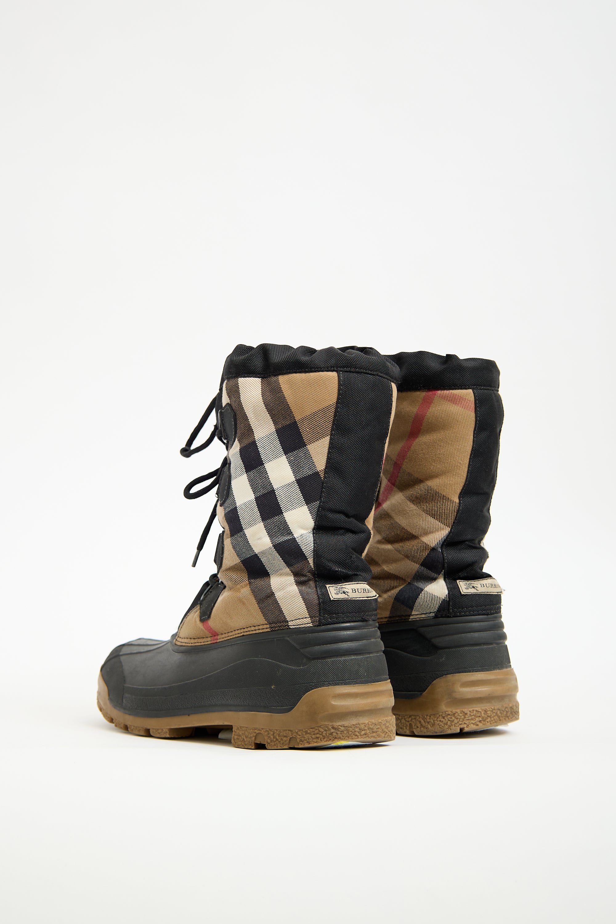 Burberry Black & Brown Nova Check Snow Boot