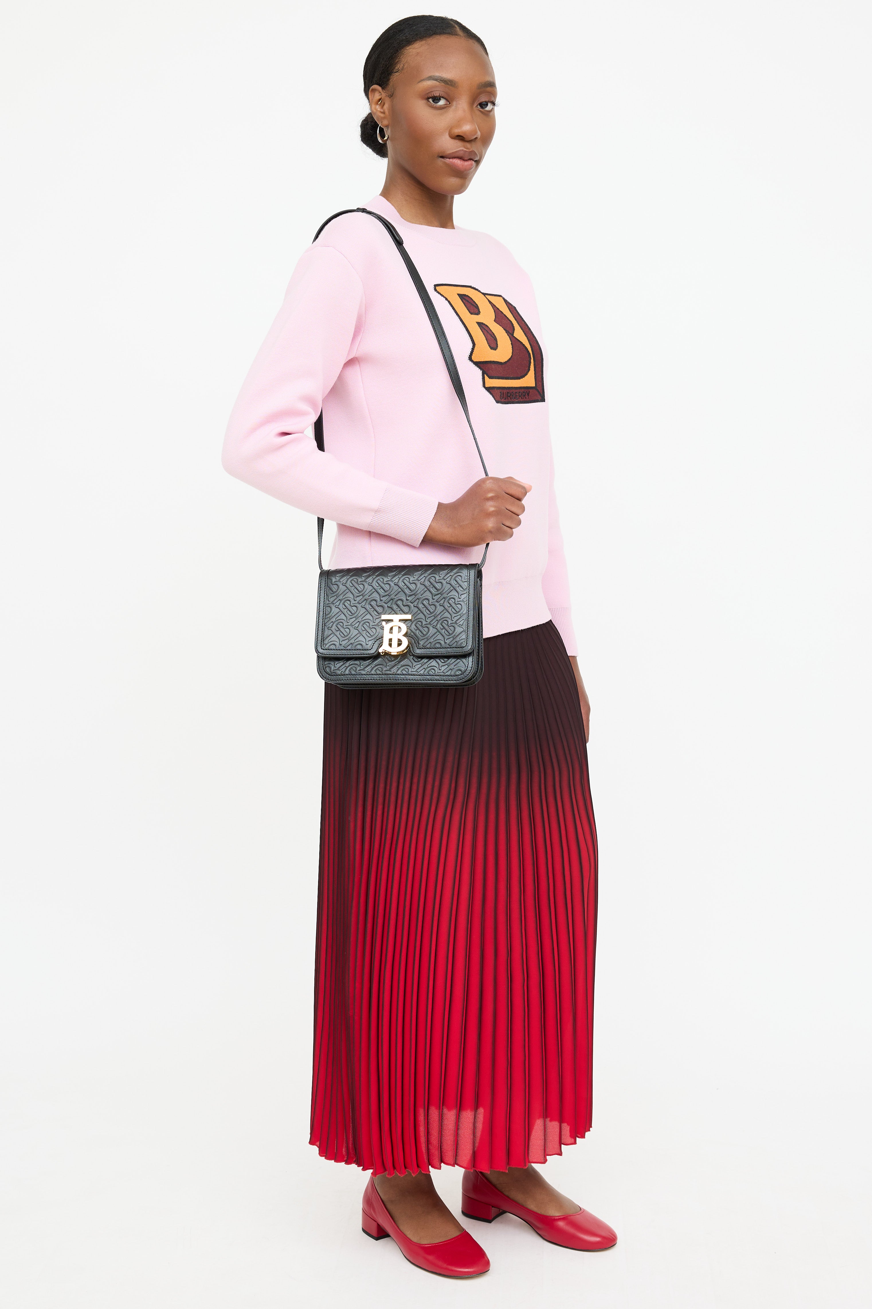 Burberry Leather TB Embossed Monogram Bag
