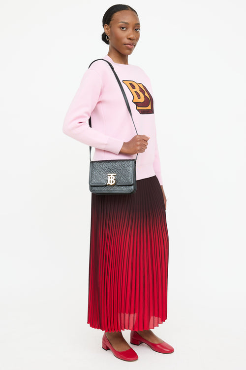 Burberry Leather TB Embossed Monogram Bag