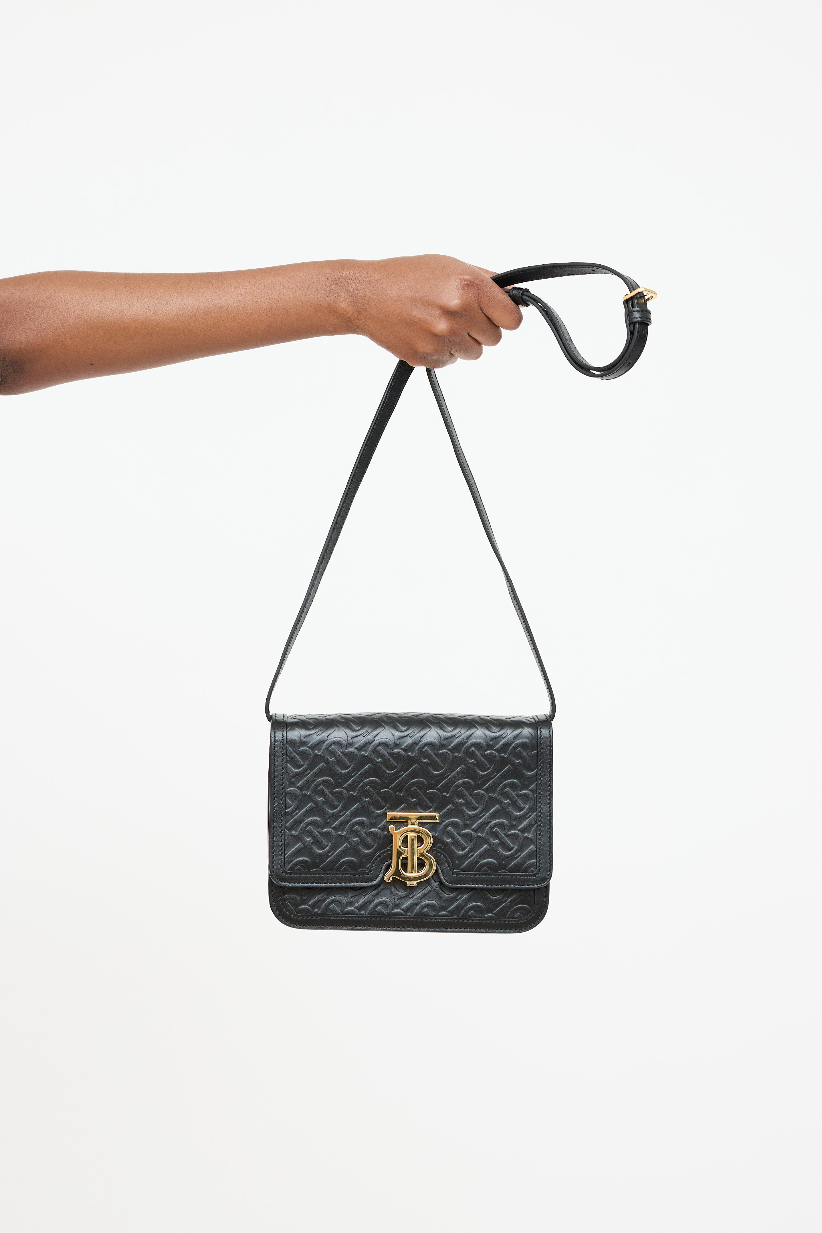 Burberry Leather TB Embossed Monogram Bag