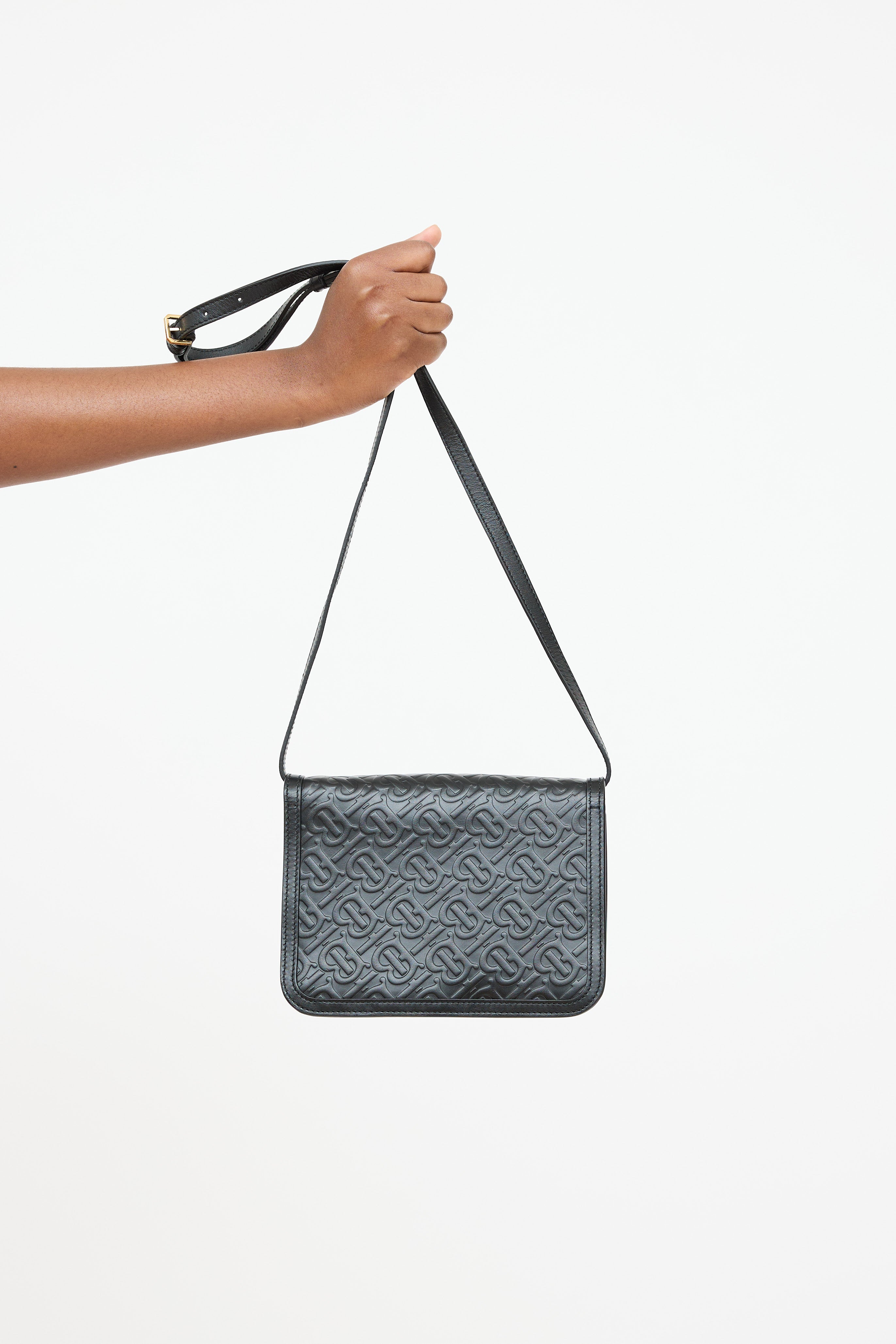 Burberry Leather TB Embossed Monogram Bag