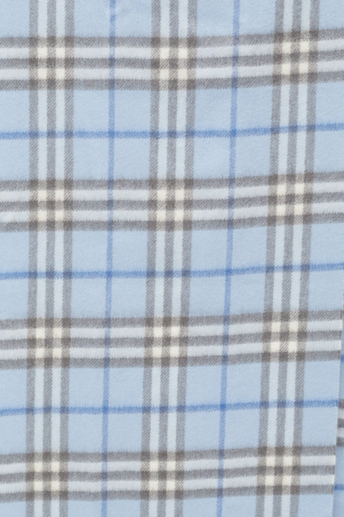 Burberry Blue & White Cashmere Check Scarf