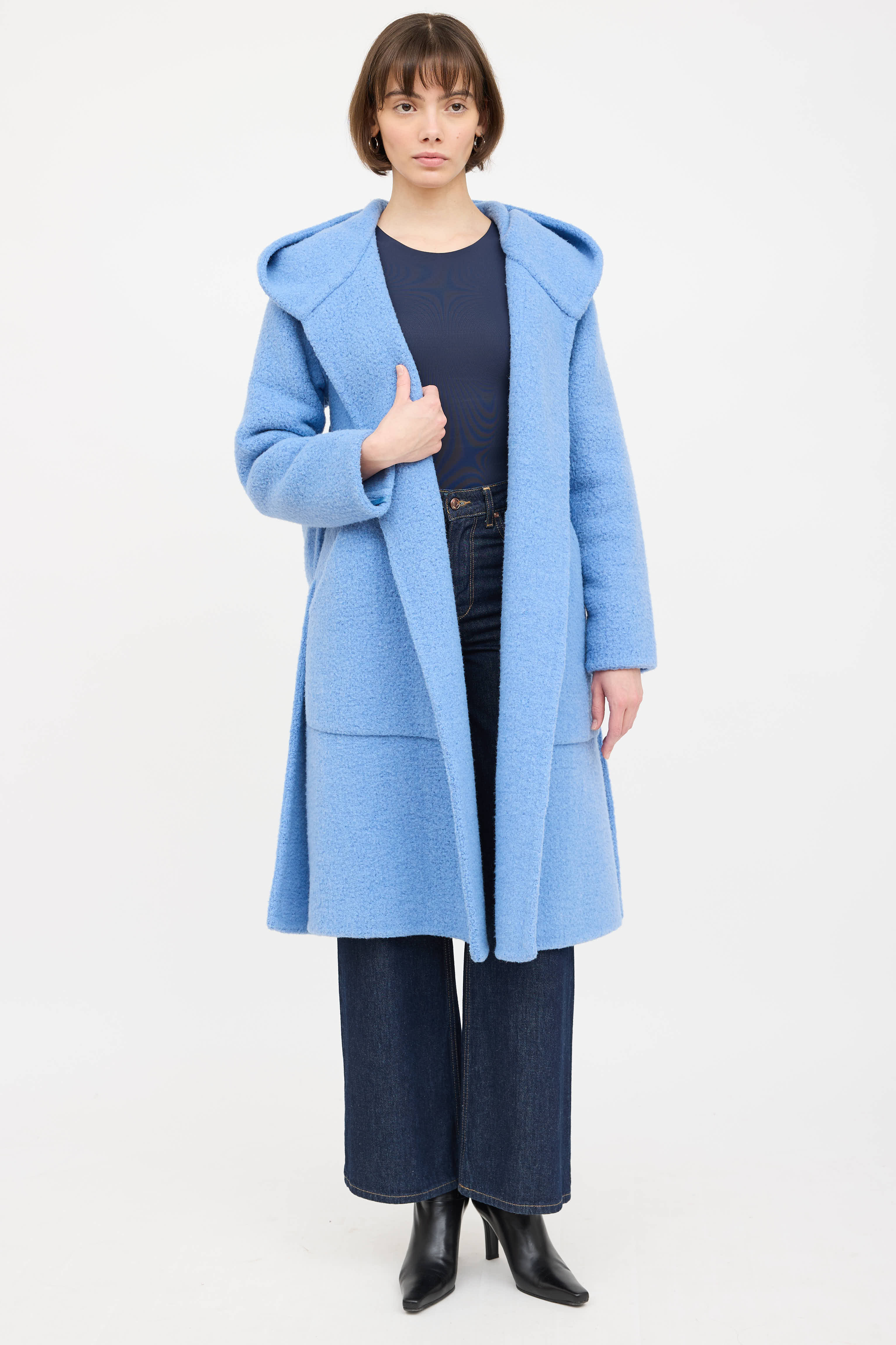 Burberry Wool Hooded Wrap Coat