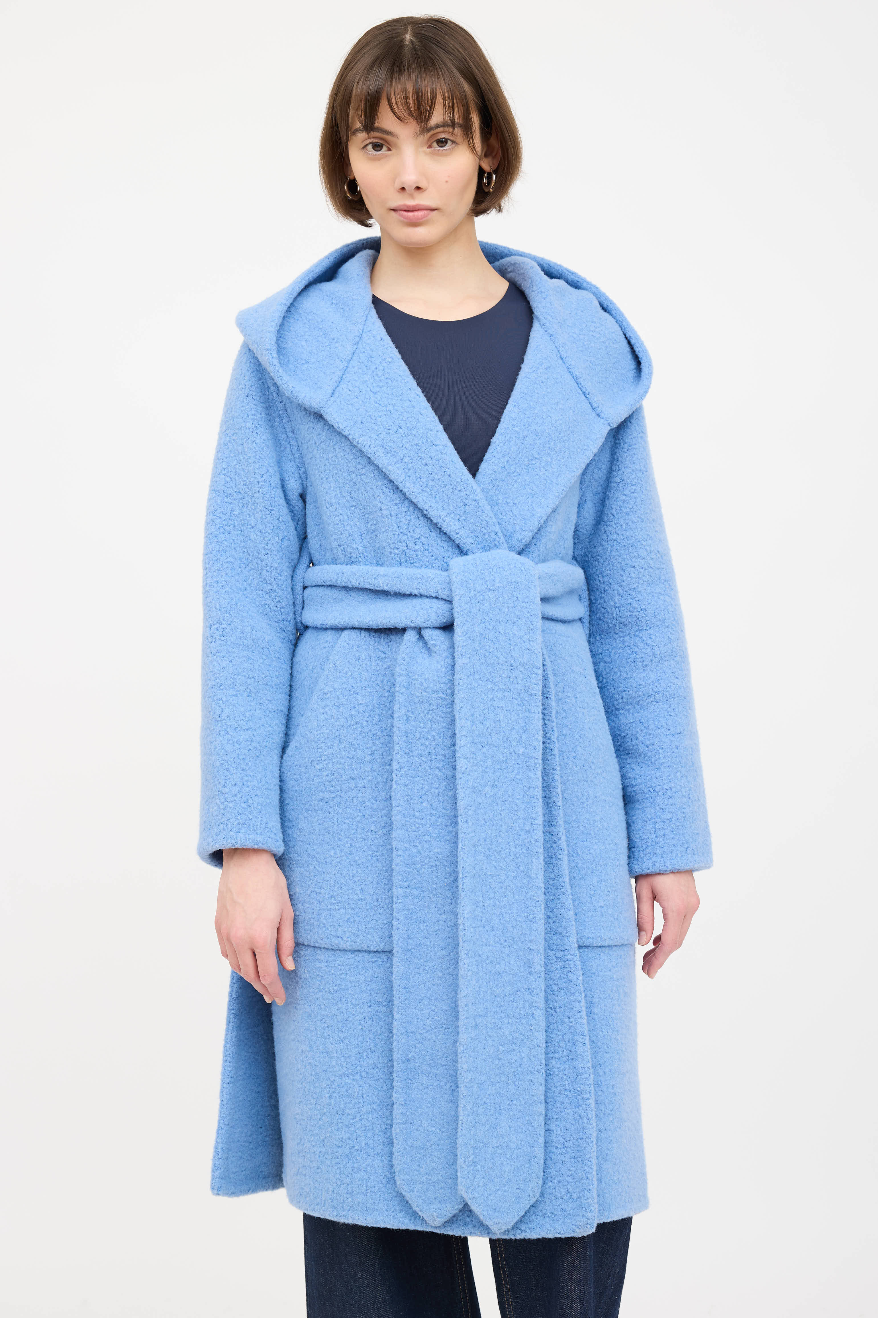 Burberry Wool Hooded Wrap Coat