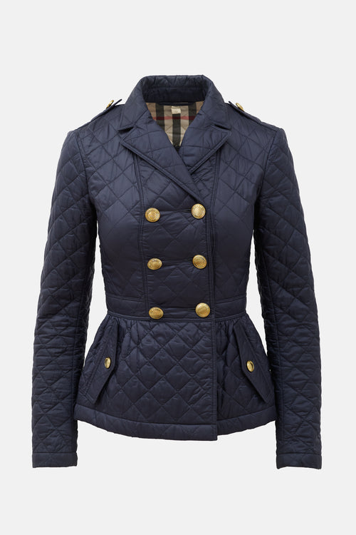 Burberry Brit Quilted Double Breasted Jacket