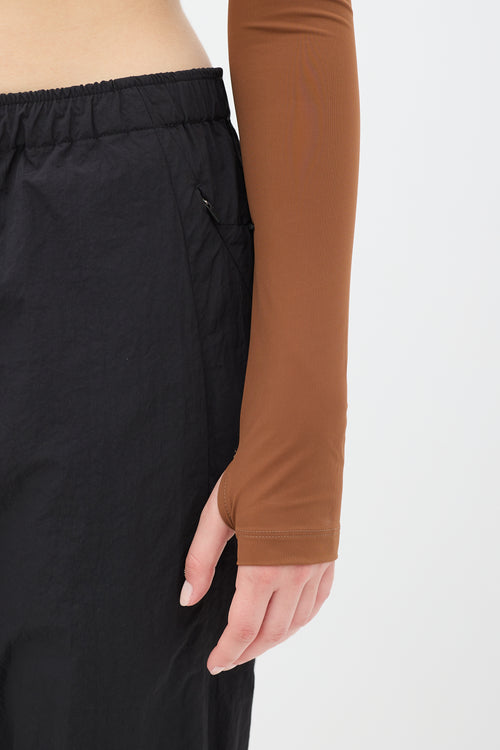 Burberry Brown & Black Panelled Nova Check Everley Crop Top
