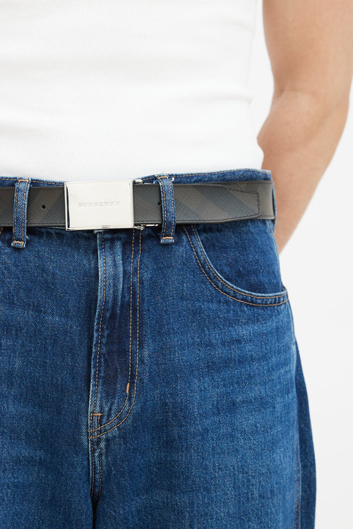 Burberry Brown & Black Reversible Check Belt