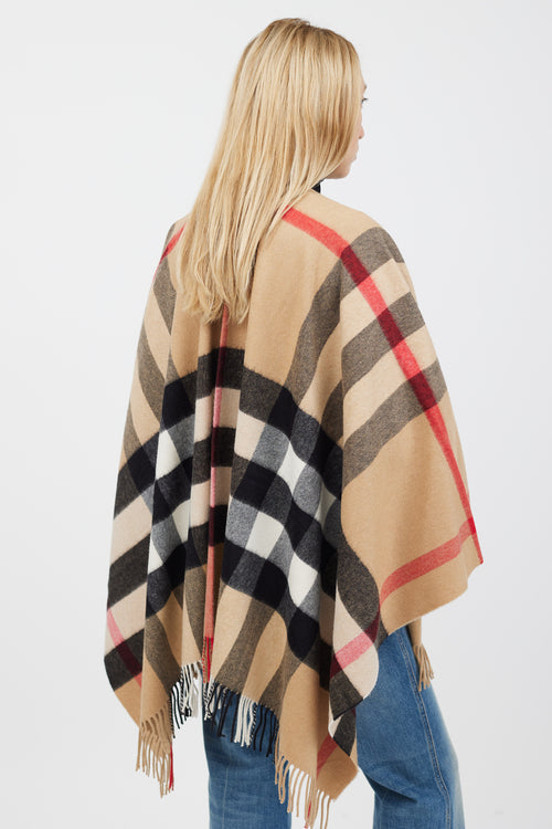 Burberry Brown & Multicolour Cashmere Nova Check Shawl