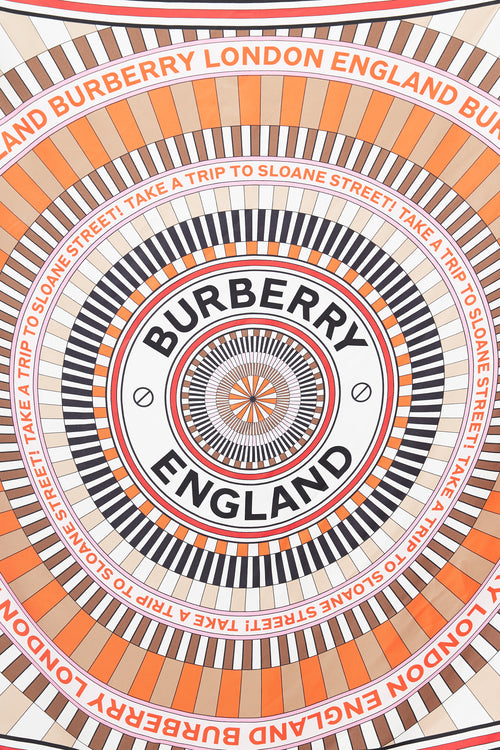 Burberry Brown & Multicolour Montage Silk Scarf
