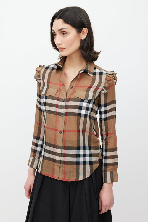 Burberry Brown & Multicolour Nova Check Shirt