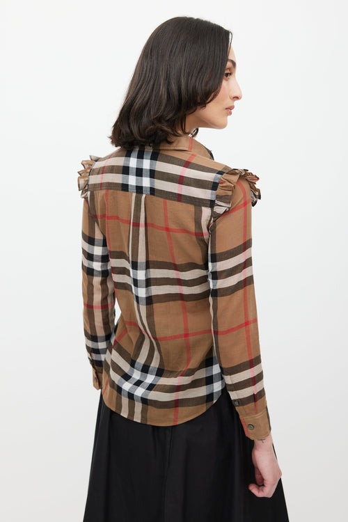 Burberry Brown & Multicolour Nova Check Shirt