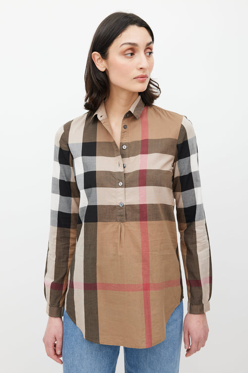 Burberry Brown & Multicolour Nova Check Top