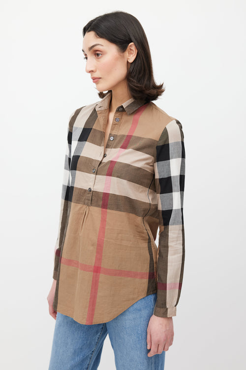 Burberry Brown & Multicolour Nova Check Top