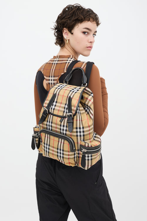 Burberry Brown & Multicolour Nova Check Backpack
