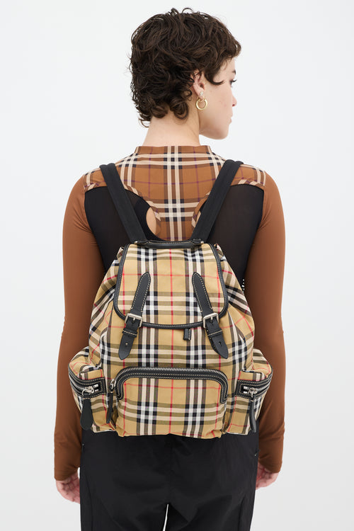 Burberry Brown & Multicolour Nova Check Backpack