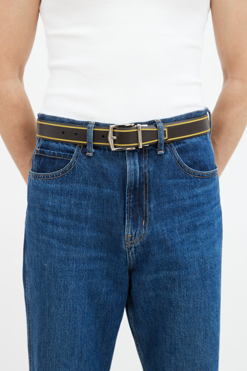 Burberry Brown & Yellow Reversible Belt