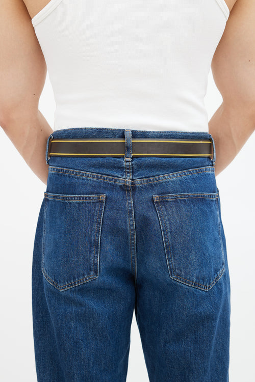 Burberry Brown & Yellow Reversible Belt
