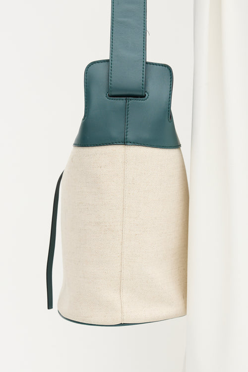 Burberry Canvas & Leather Large Bucket Bag