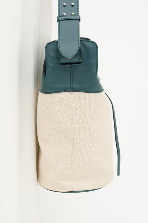 Burberry Canvas & Leather Large Bucket Bag