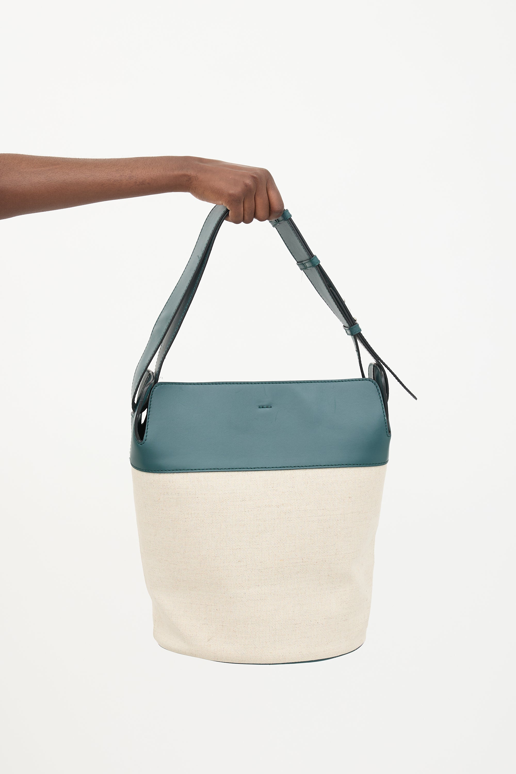 Burberry Canvas & Leather Large Bucket Bag