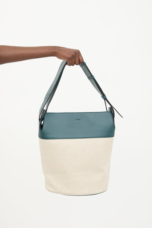 Burberry Canvas & Leather Large Bucket Bag