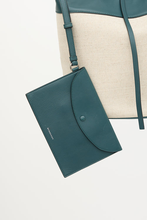 Burberry Canvas & Leather Large Bucket Bag