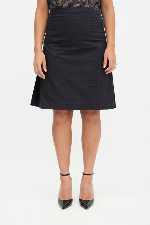 Burberry Check Pleated Skirt