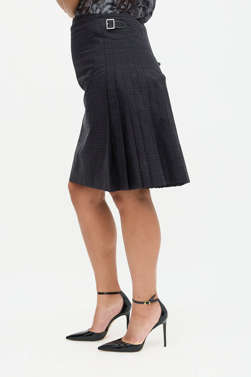 Burberry Check Pleated Skirt