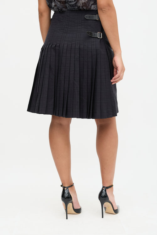 Burberry Check Pleated Skirt