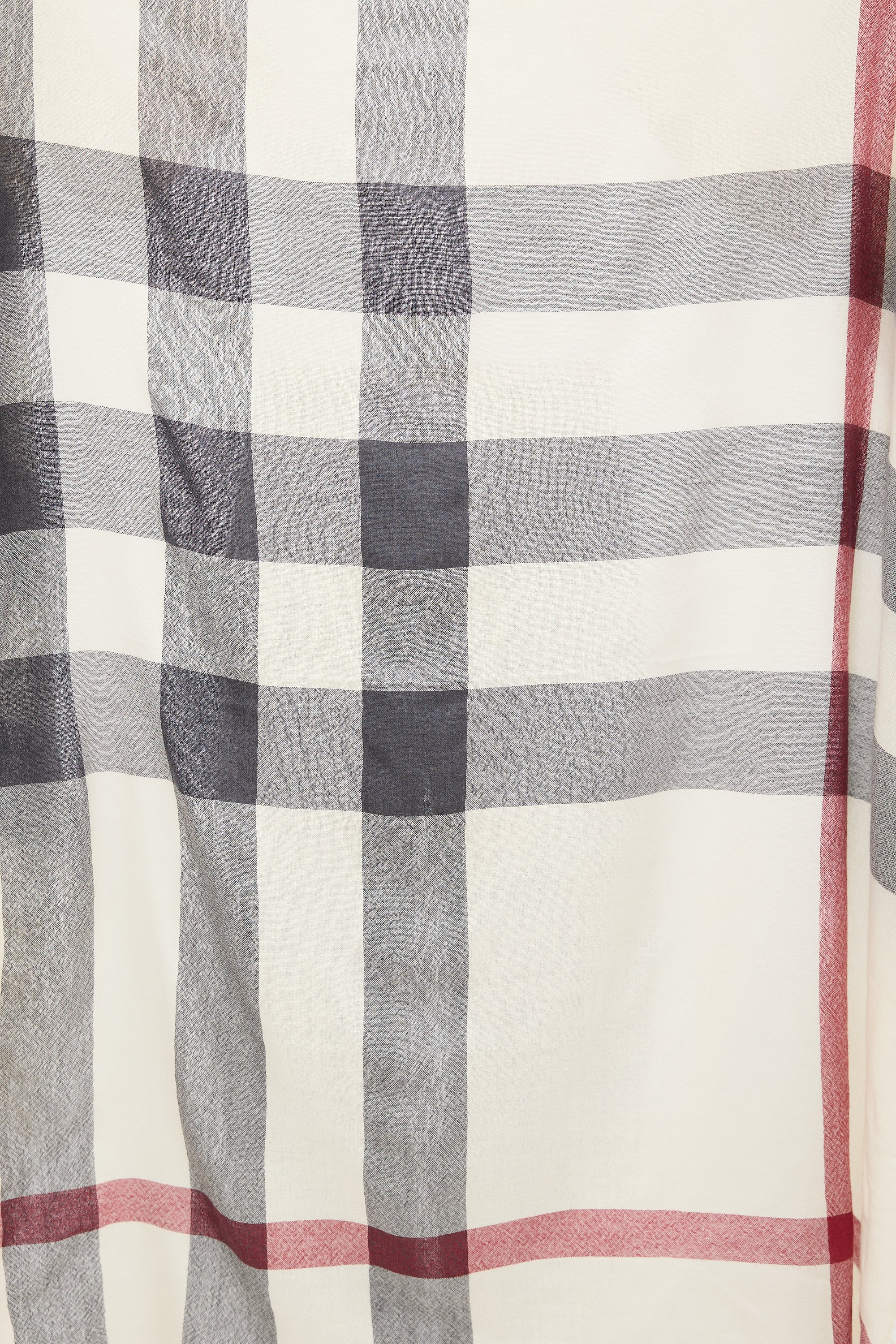 Burberry Cream & Multi Wool Nova Check Fringe Square Scarf