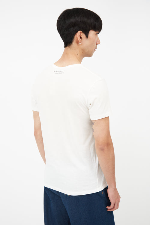 Burberry Cream & Multicolour Man Print T-Shirt