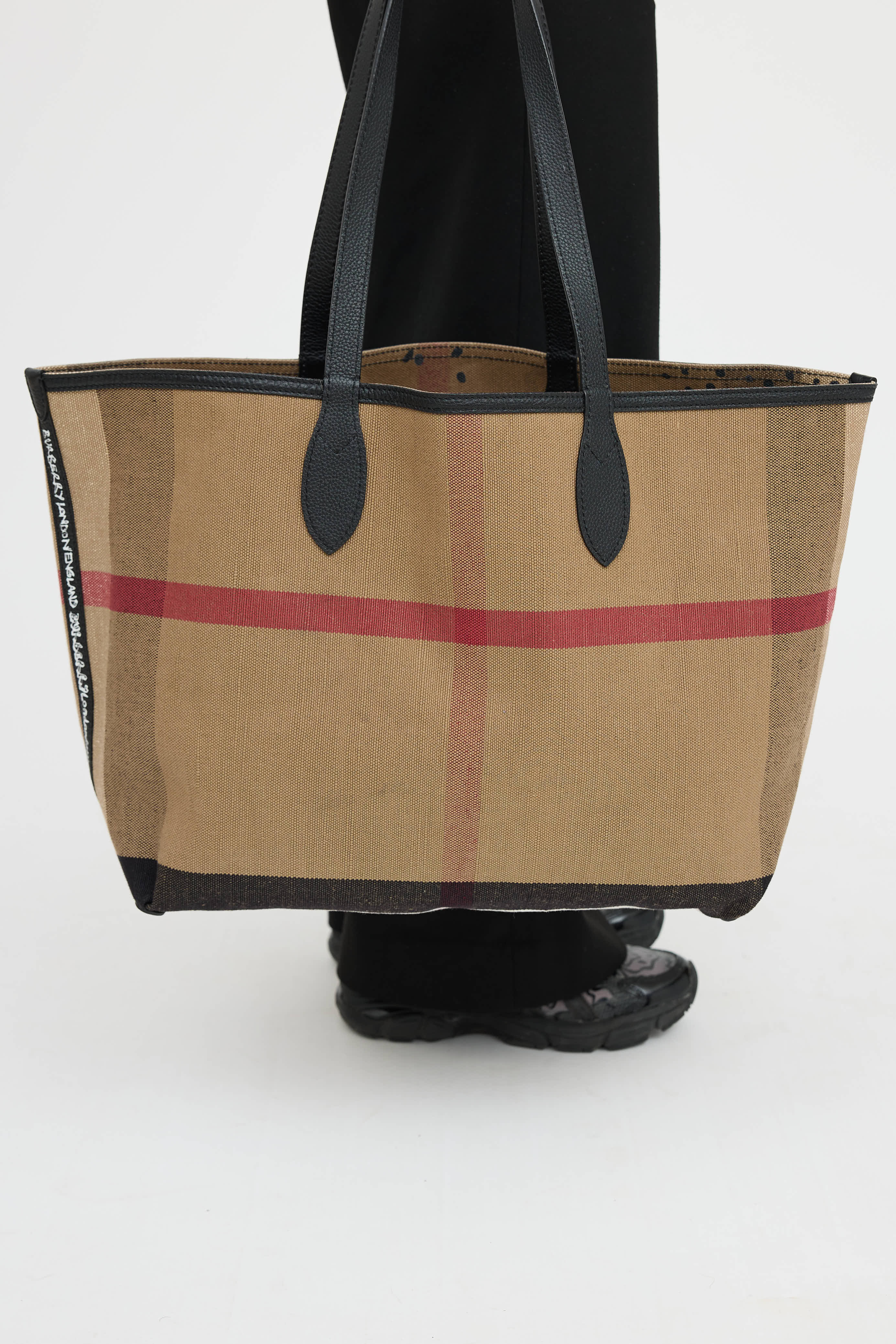 Burberry Reversible Doodle Check Bag