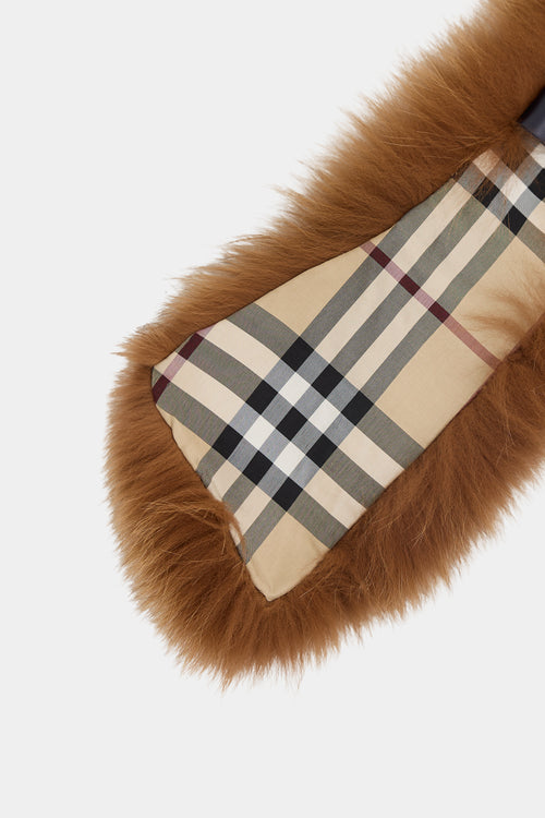 Burberry Fur Collar Scarf