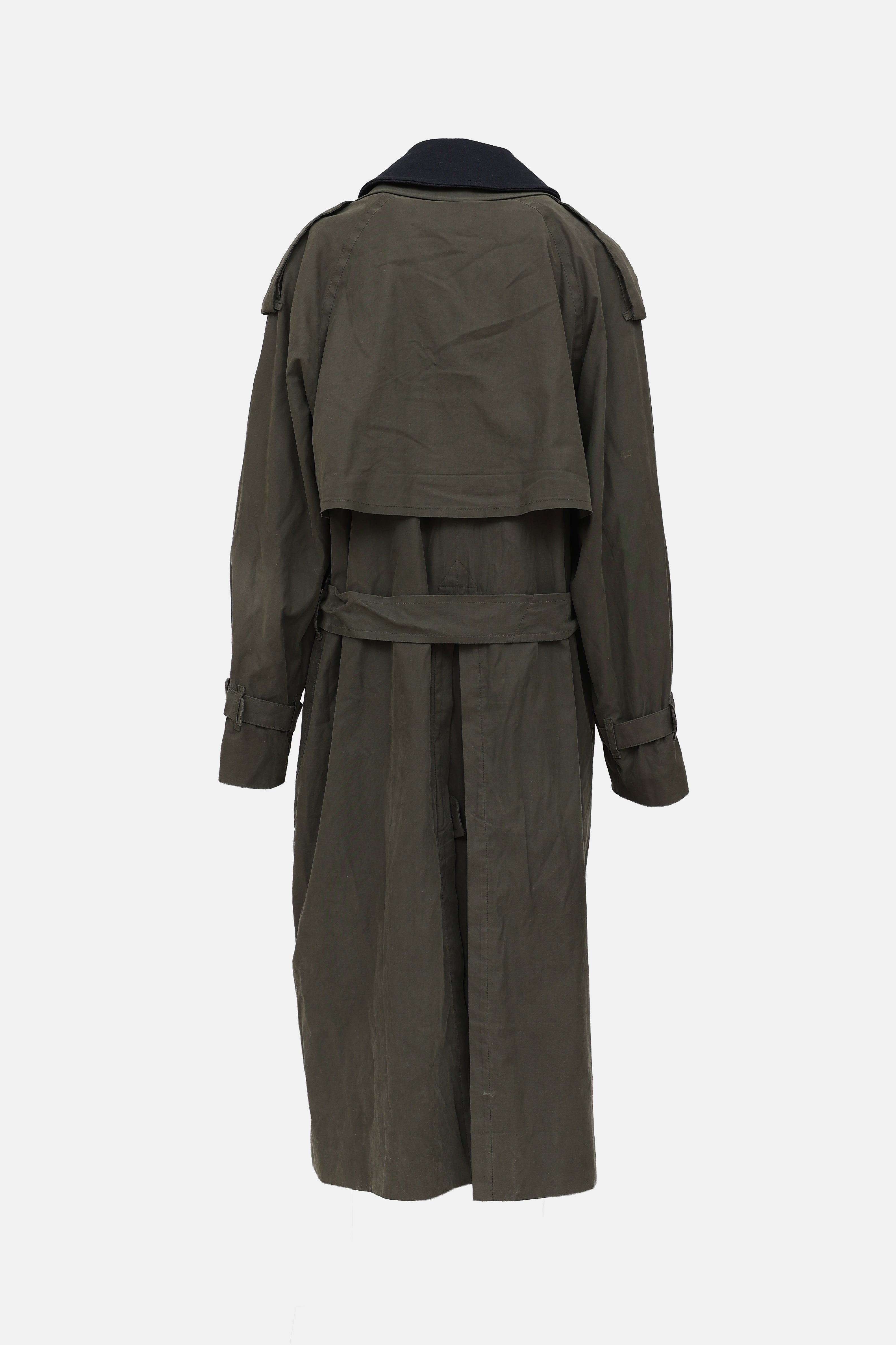 Burberry Wool Belted Trench Coat