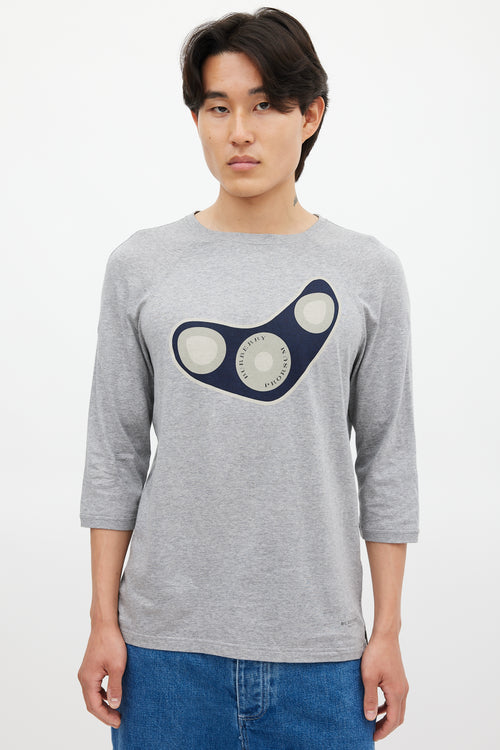 Burberry Grey & Multicolour Logo Top